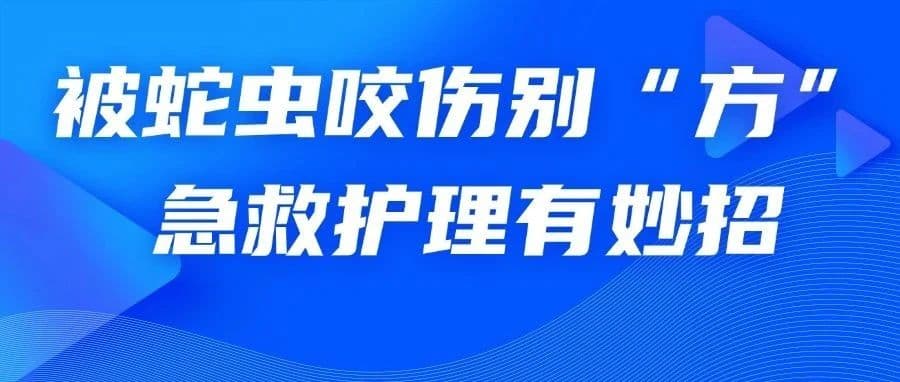 健康科普|被蛇虫咬伤别“方”!急救护理有妙招